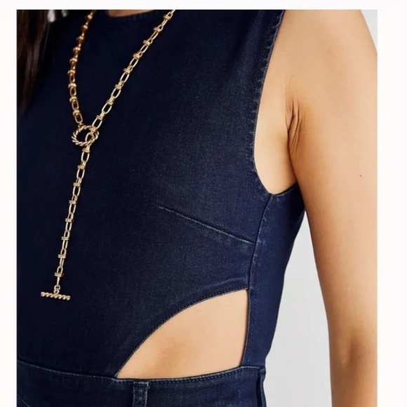 WeWoreWhat Cutout Slit Stretch Denim Jumpsuit - Picture 6 of 16